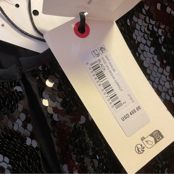 NWT Ted Baker Black Sequin Evening Gown Jumpsuit - Picture 6 of 16